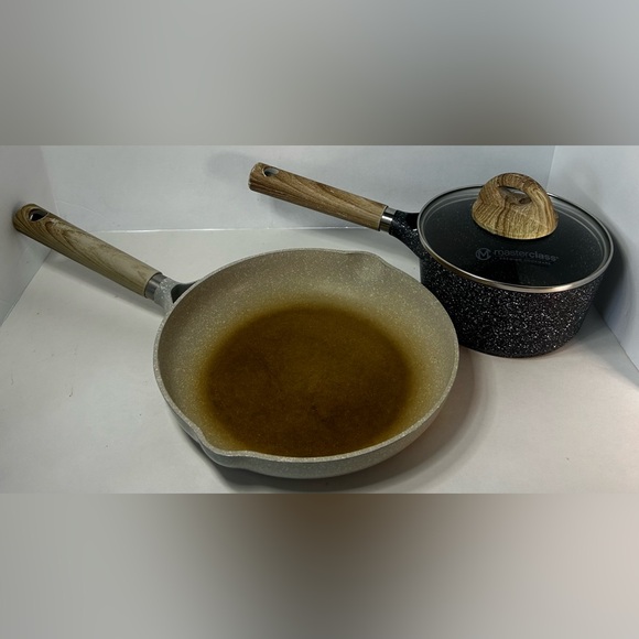 Masterclass Premium Cookware. Frying Pan & Sauce Pan. One Lid. Some Light Wear. - Picture 1 of 16